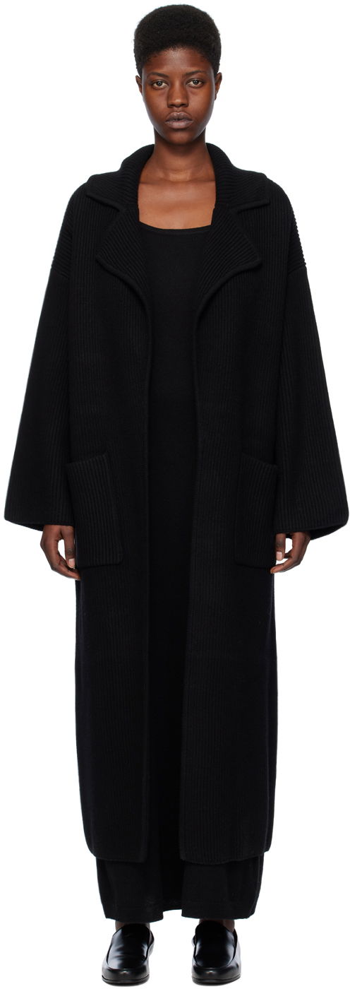 Kaputi TOTEME Ribbed Longline Coat Crna | 241-WRT1018-YA0024