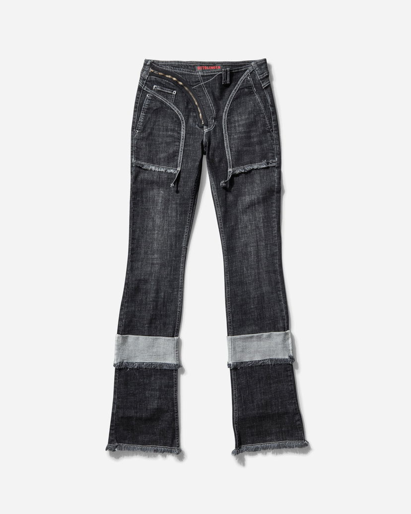 Jeans Ottolinger Open Back Denim Flare Jeans Crna | 11720271701 BLK