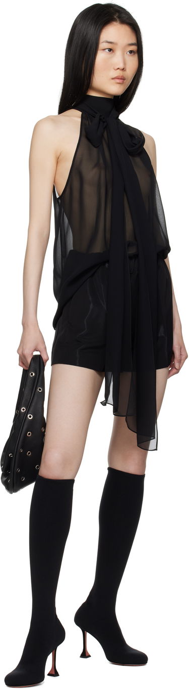 Tenisice i cipele Amina Muaddi Amina Muaddi Veneda Stretch Tall Boots Crna | VENEDA STRETCH BOOT 95 KNIT, 4