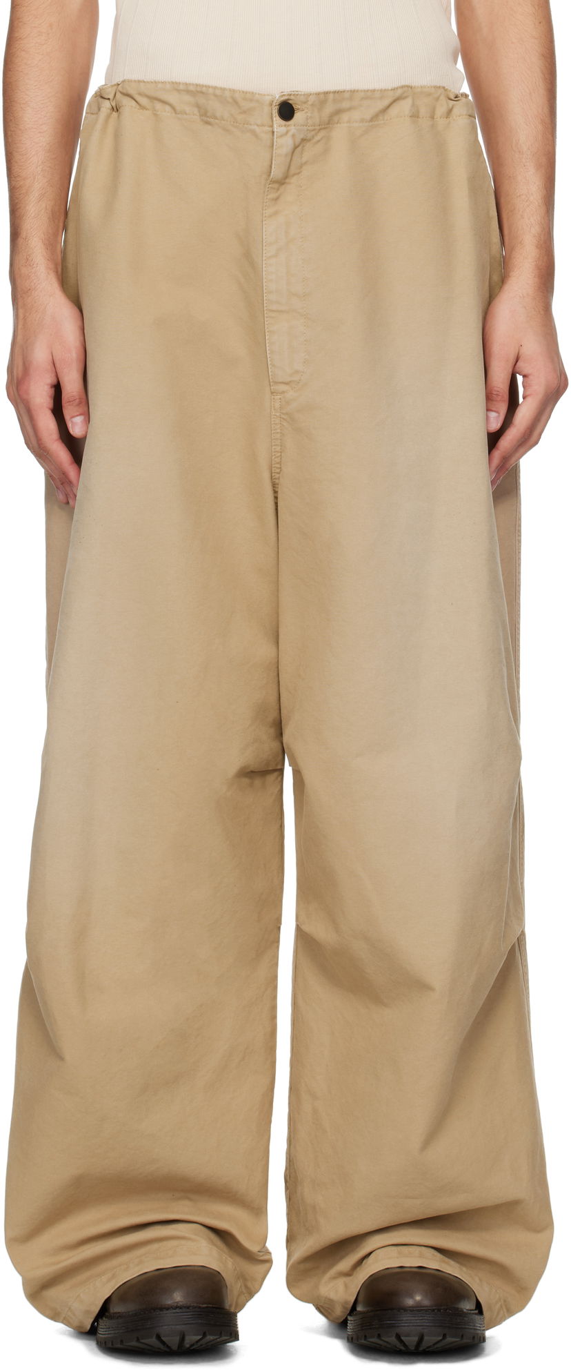 Hlače HED MAYNER Hed Mayner Drawstring Trousers Bež | HMMA30022A-HA193