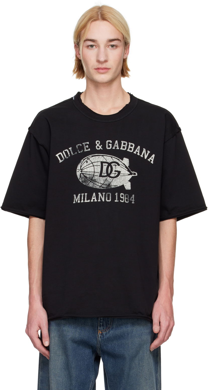 Majica kratkih rukava Dolce & Gabbana Dolce&Gabbana Cotton T-Shirt With Print Crna | G8RF4TG7NSX
