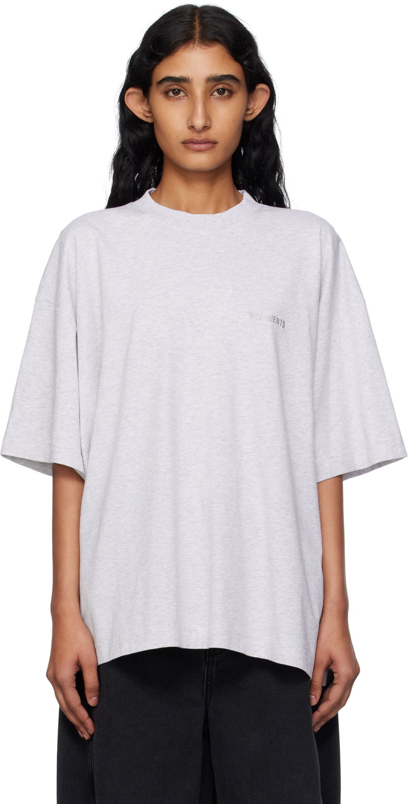 Majica kratkih rukava VETEMENTS Vetements Logo Regular Fit T-Shirt Siva | UH76TR100G