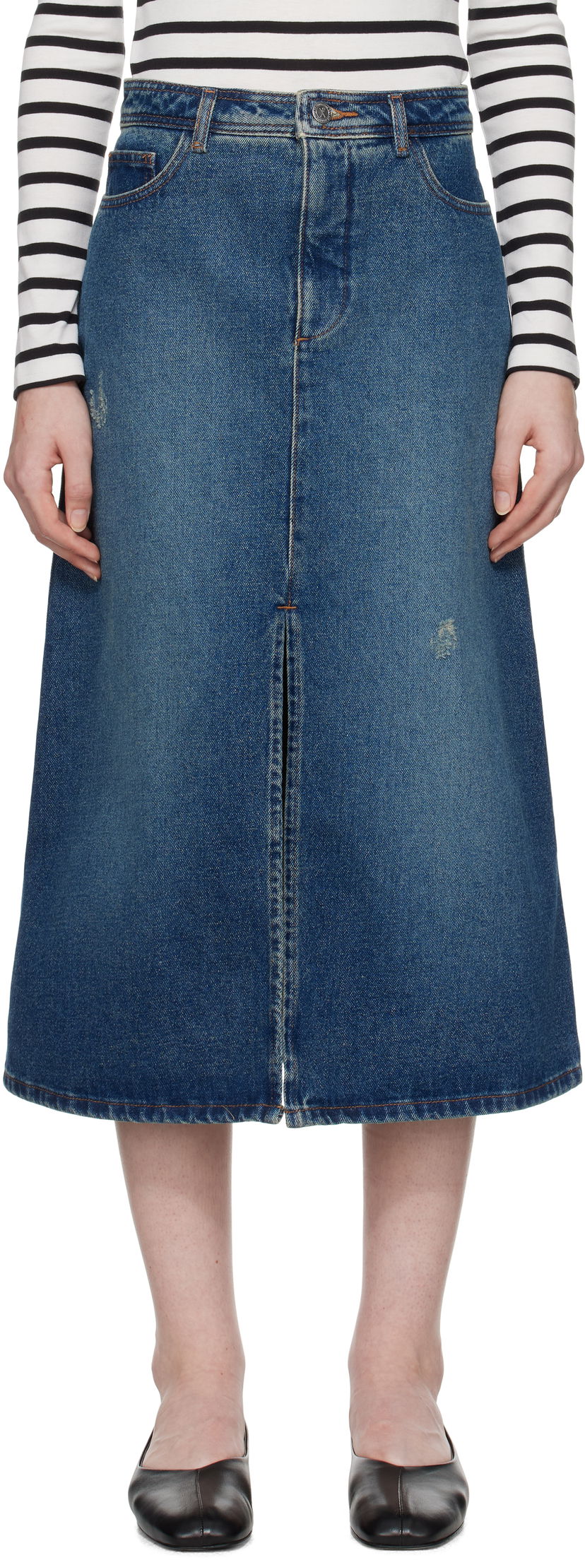 Suknja A.P.C. Denim Midi Skirt Plava | COHFC-F06423
