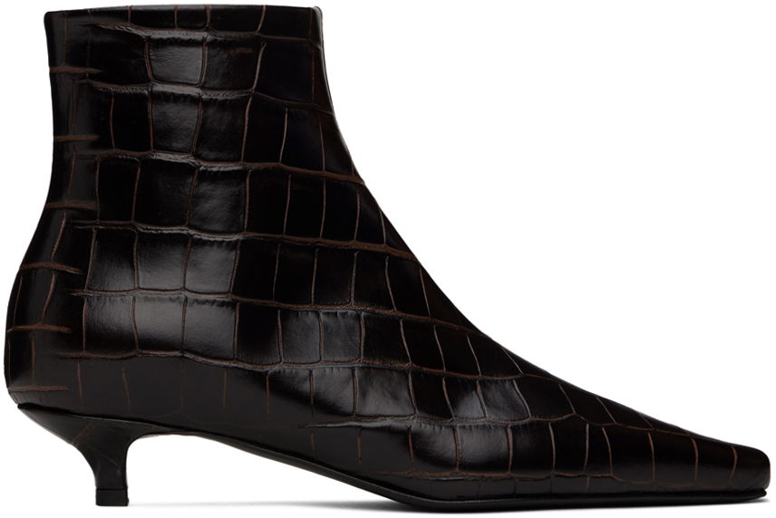 Tenisice i cipele TOTEME TOTEME 'The Slim' Kitten Heel Ankle Boots Smeđa | 241-WAS940-LE0023, 0