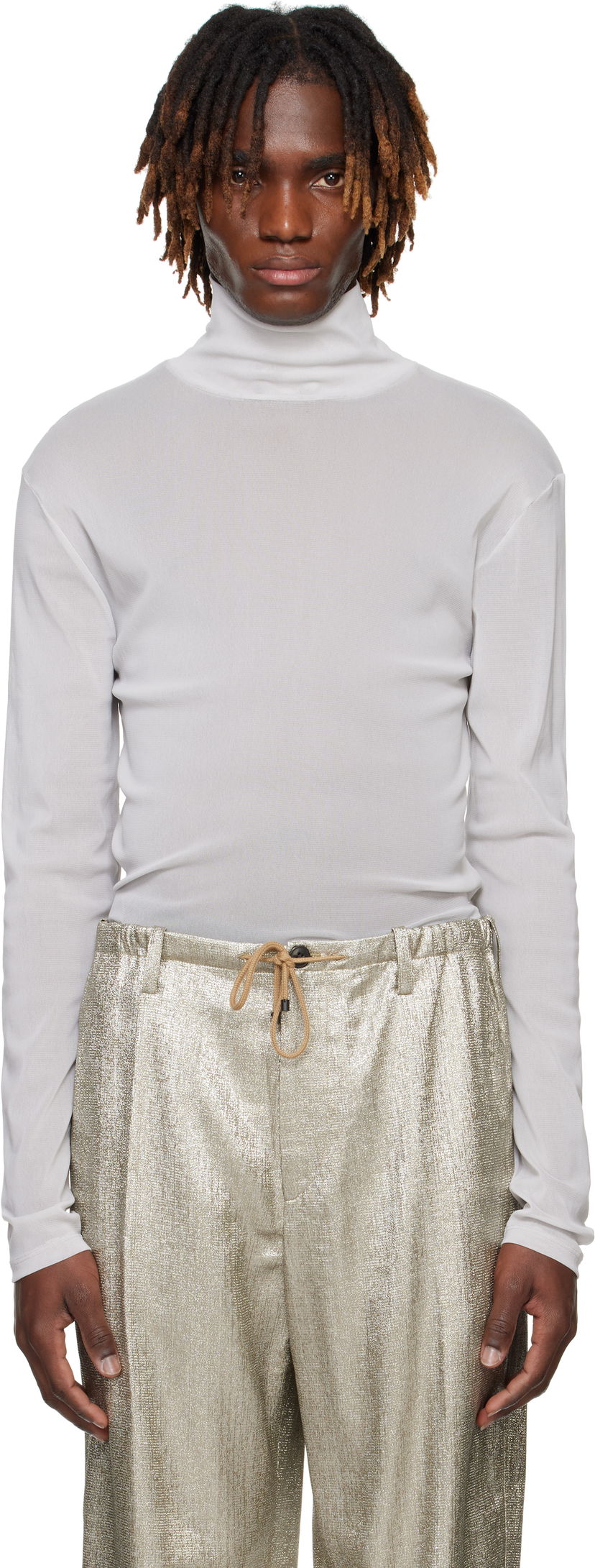 Džemper Dries Van Noten Dries Van Noten Mesh Turtleneck Bijela | 251-021128-1513