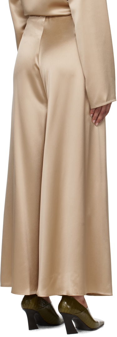 Hlače Nanushka Nanushka Zaniah Satin Wide-Leg Trousers Bež | NW25RSPA02872, 2