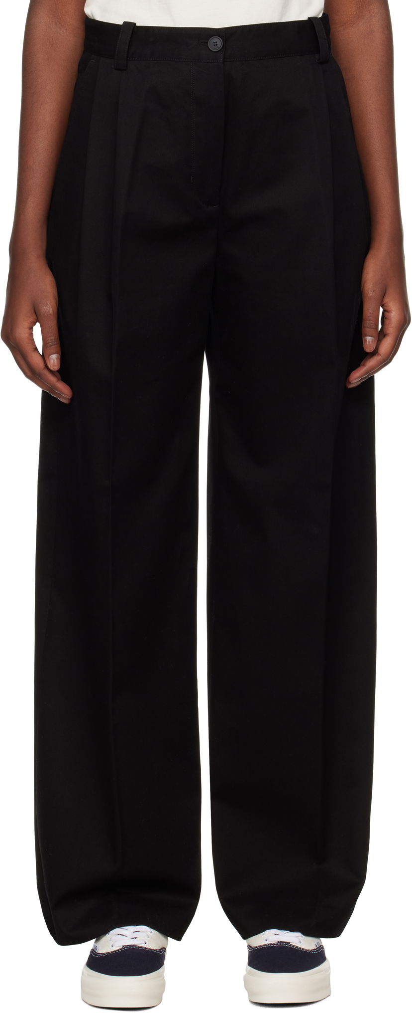 Hlače MAISON KITSUNÉ Double Pleated Trousers Crna | NW01110WW0122