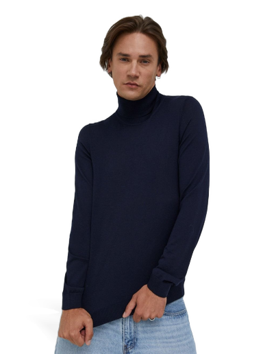 Džemper BOSS Slim-Fit Rollneck Sweater Tamnoplava | 50468262
