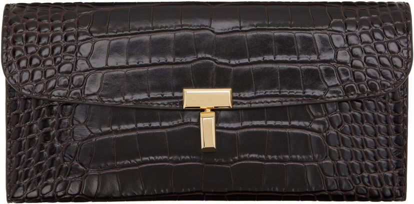 Novčanik TOTEME TOTEME T-Lock Croco-Embossed Wallet Smeđa | 251-WAM0041-LE0076