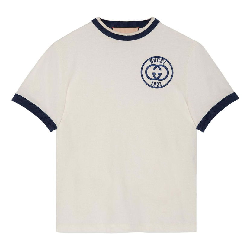 Majica kratkih rukava Gucci Cotton Jersey T-Shirt with Embroidery Bijela | 756596-XJFV8-9088