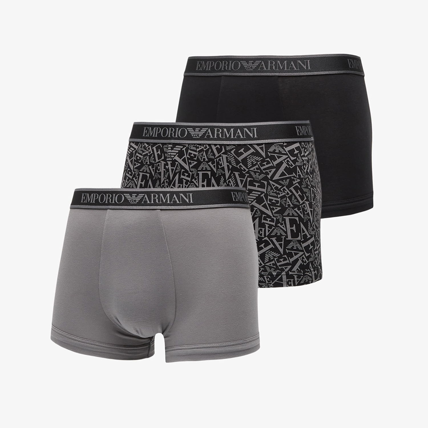 Bokserice Emporio Armani EA7 Bottom Trunk 3-Pack Blk/ Blk-Shade/ Shade Crna | EM000370AF10779MC198, 0