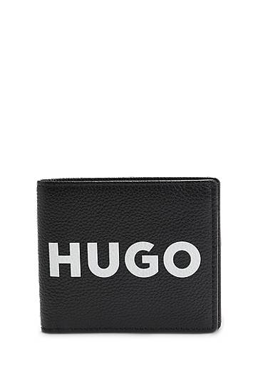 Novčanik BOSS HUGO Grained Leather Wallet with Contrast Logo Crna | 50536039