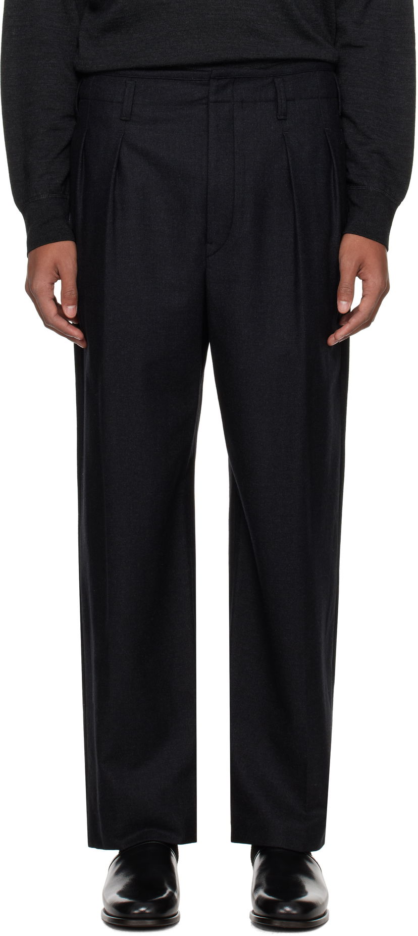 Hlače LEMAIRE Lemaire Pleated Trousers Crna | PA1130 LF1158