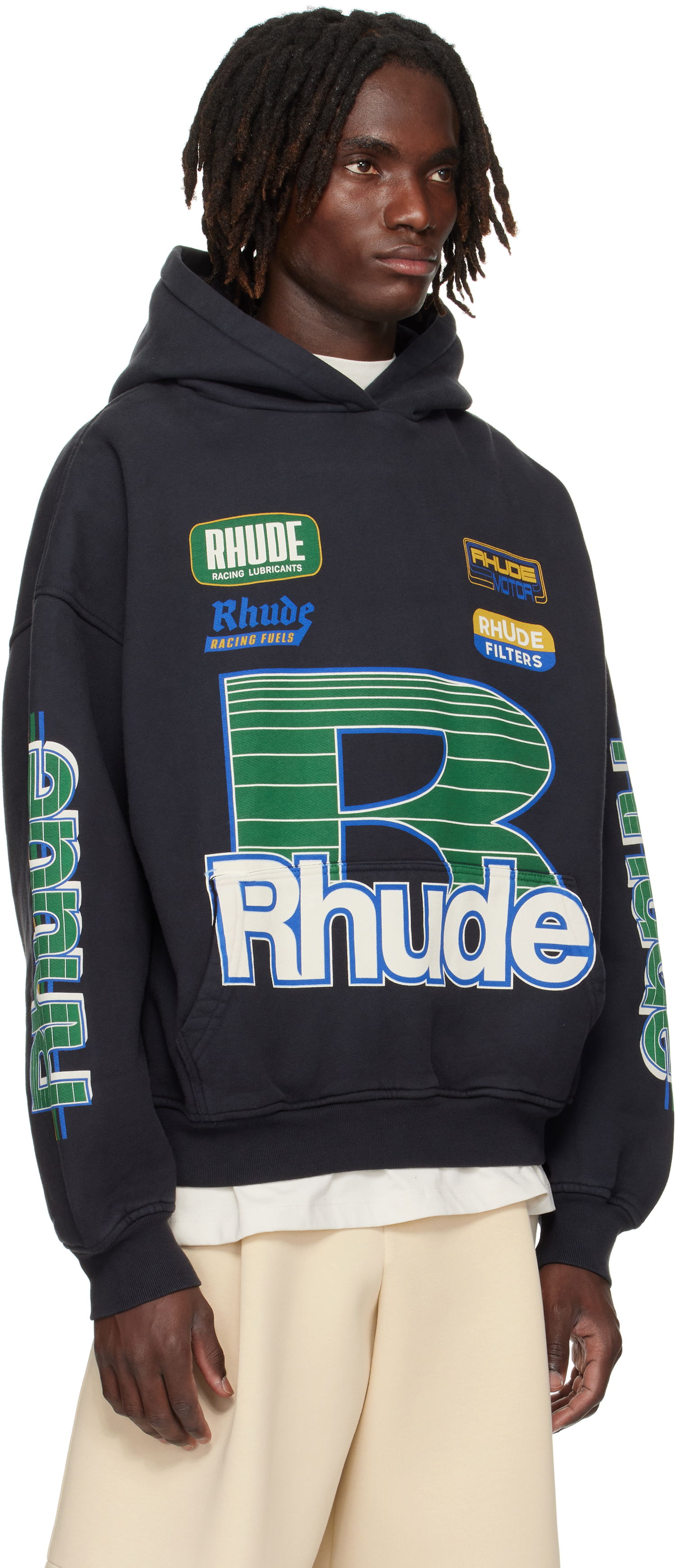 Dukserice Rhude Rhude Roadway Racing Hoodie Crna | RHPF25HO08012, 1