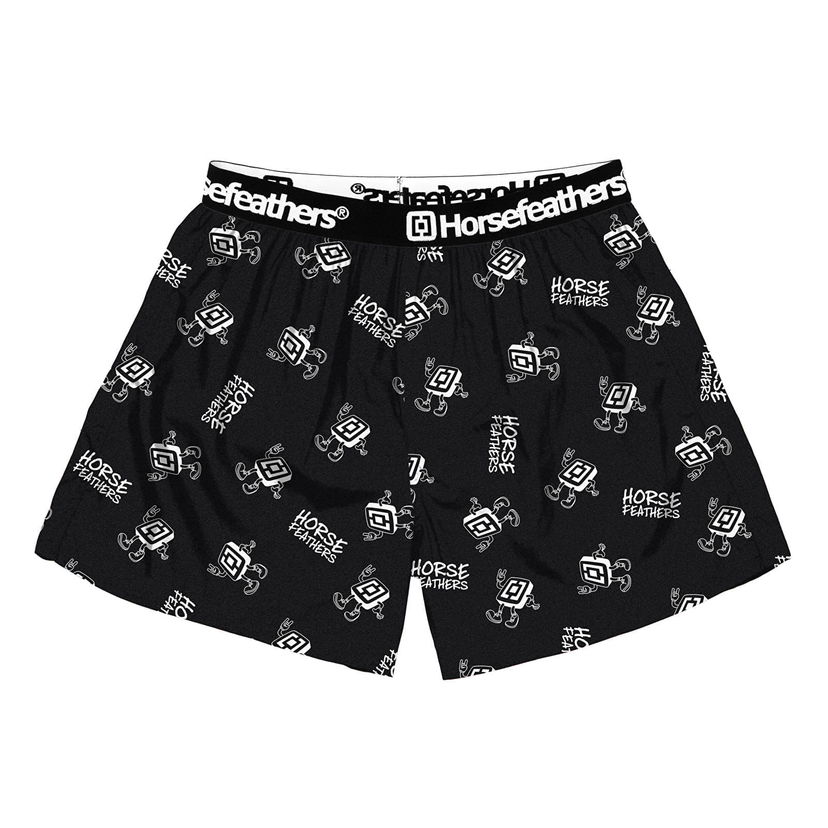 Bokserice Horsefeathers Boxers Frazier Boxer Shorts Logoman Crna | AM166A