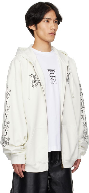 Dukserice VETEMENTS Vetements Cradle of Filth Logo Oversized Zip-Up Hoodie Bijela | UCF76ZU100I, 1