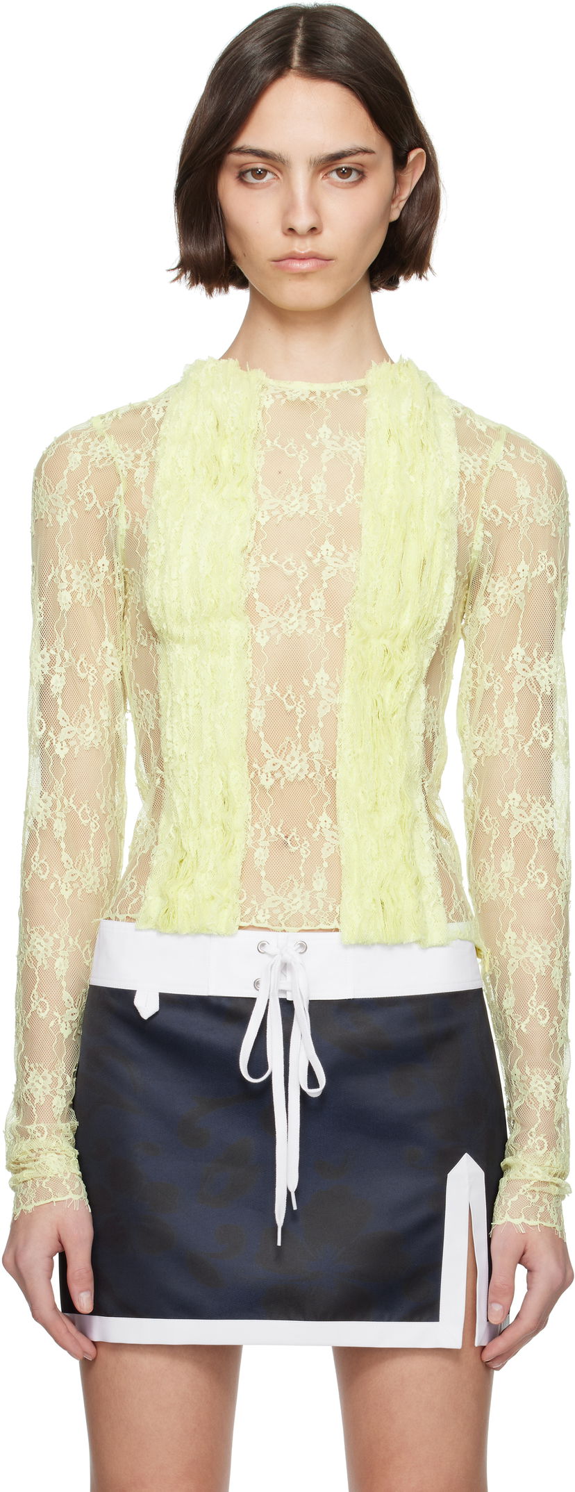 Majica bez rukava Collina Strada Collina Strada Dandelion Lace Top Žuta | XX3074