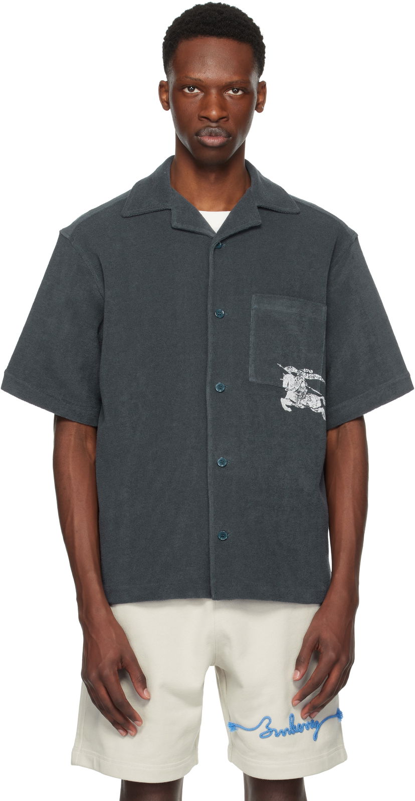 Košulja Burberry Burberry EKD Cotton Resort Shirt Siva | 8109205