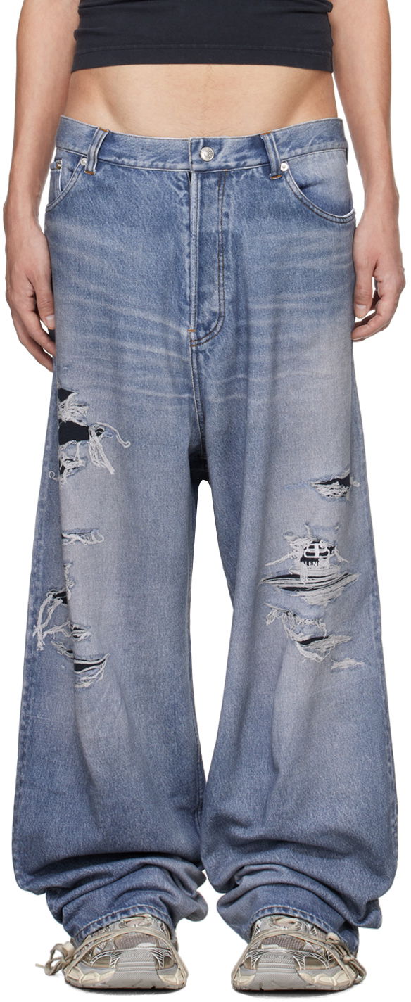 Jeans Balenciaga Trompe L'Oeil Trousers Plava | 675336-TLV86-4011