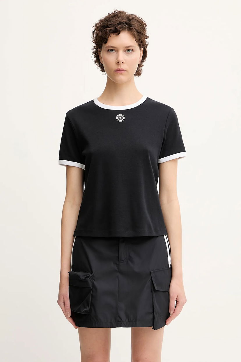 Majica kratkih rukava Sporty & Rich Sporty & Rich Srhwc Ringer T-Shirt Crna | TO081622305BA01