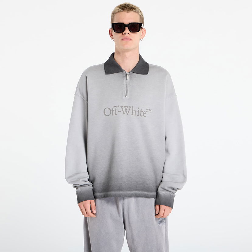 Dukserice Off-White Off-White Laundry Fleece Polo Sweatshirt Siva | OMAD00NF25FLE0061212