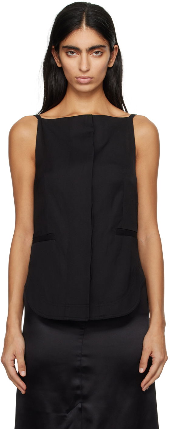 Majica bez rukava Loulou de Saison Loulou de Saison Mihant Square Neck Camisole Crna | MIHANT