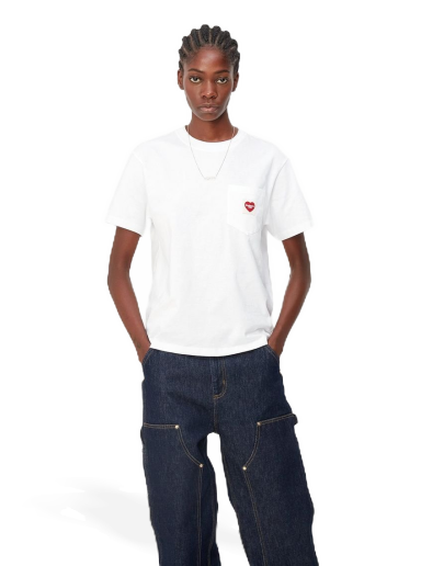 Majica kratkih rukava Carhartt WIP Pocket Heart T-Shirt Bijela | I032180_02_XX