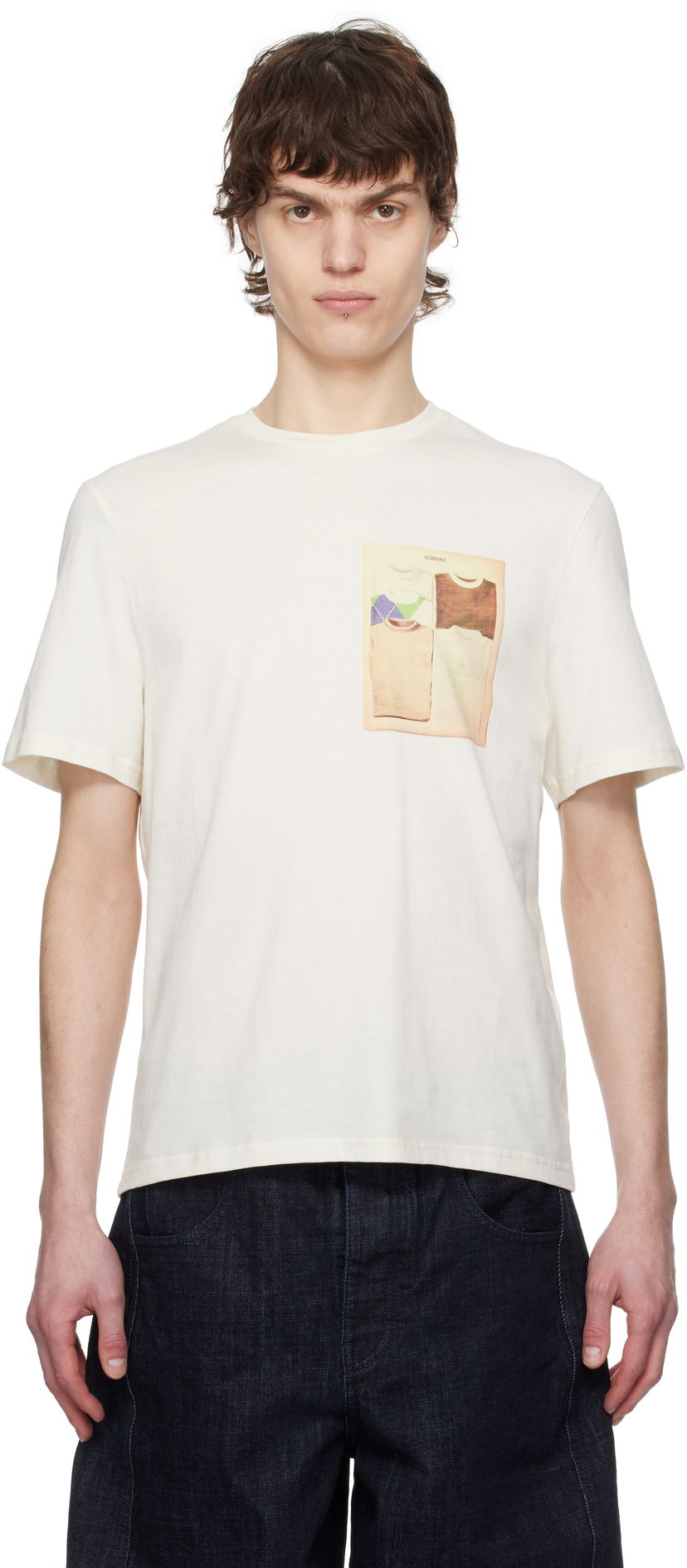 Majica kratkih rukava Jacquemus Jacquemus Vintage Print T-Shirt Bež | 25E255JS326-2461