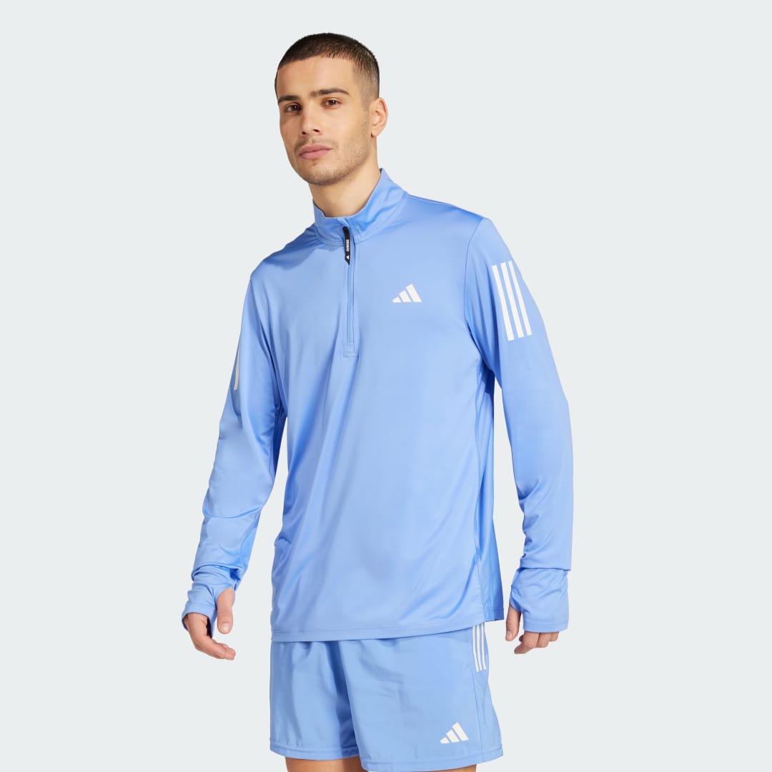 Majica kratkih rukava adidas Performance Own The Run Half-Zip Running Top Plava | JW9685, 0