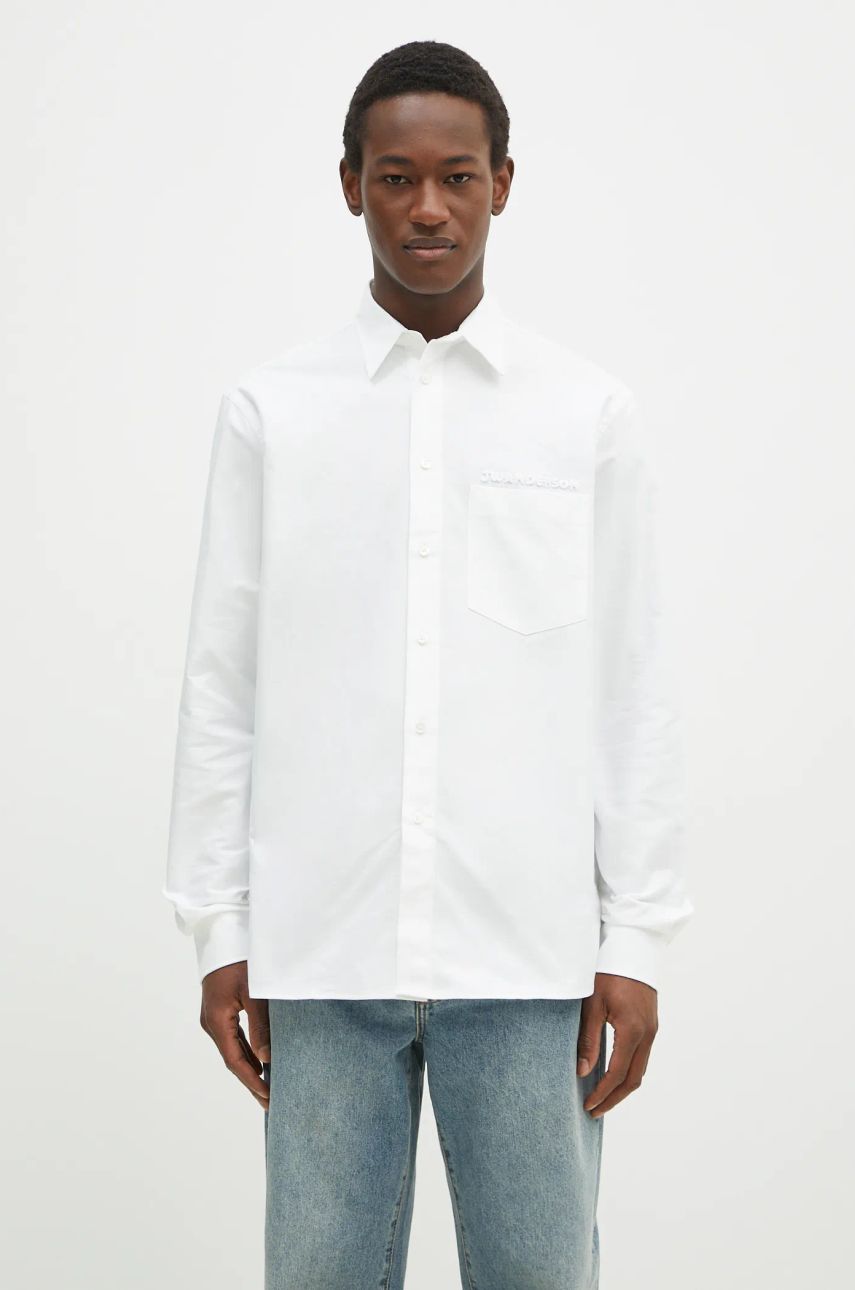 Košulja JW Anderson JW Anderson Classic Fit Logo Pocket Shirt, Relaxed, Classic Collar Bijela | SH0328.PG1140.001, 0