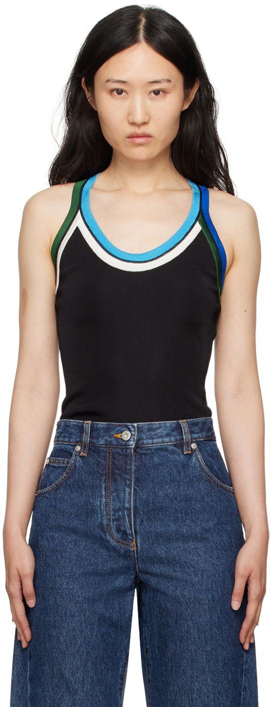 Majica bez rukava FERRAGAMO Contrasting Trim Tank Top Crna | 112787 - 776049