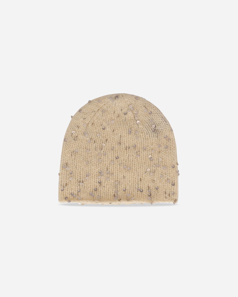 Kapica UNDERCOVER Angora Knit Beanie with Sequins Bež | UP2E1H01 6