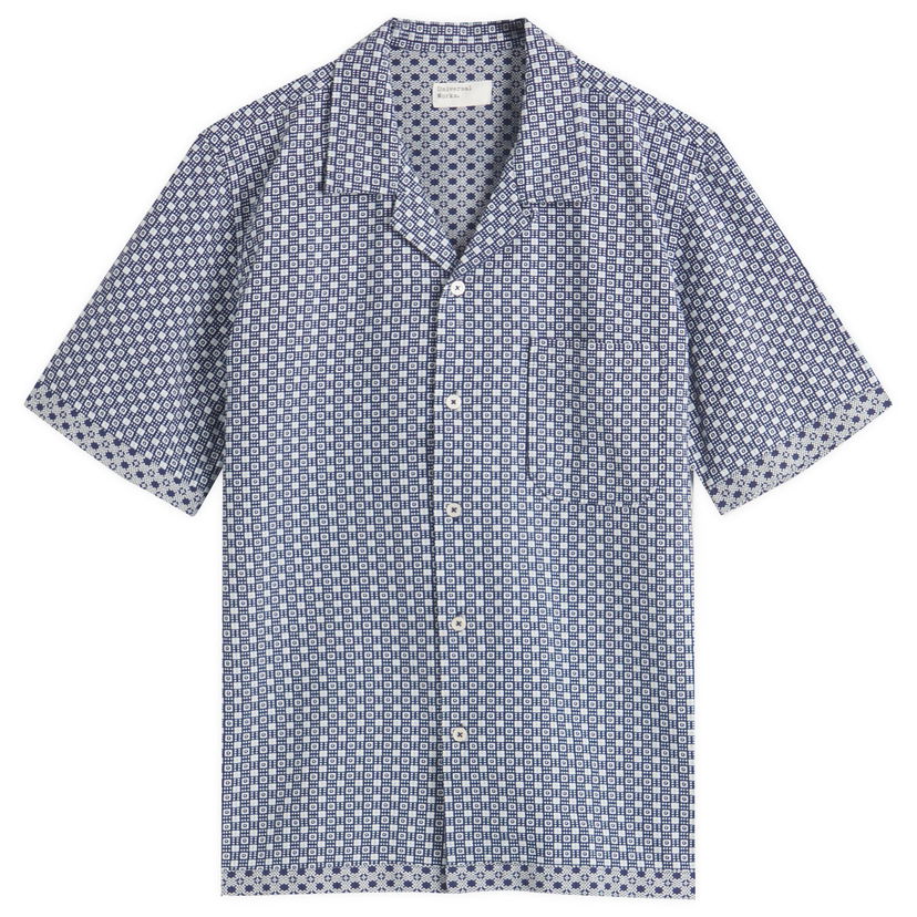 Košulja Universal Works Universal Works Tile Dean Road Shirt, Size Large Plava | 32654-NVY