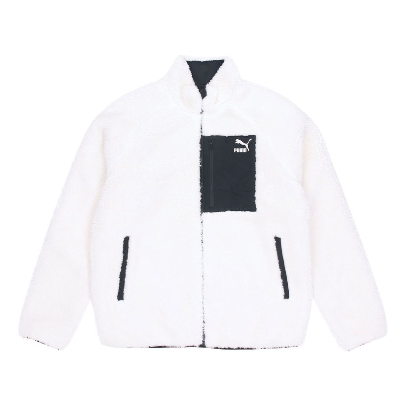 Pernata jakna Puma Sherpa Reversible Stand Collar Jacket Bijela | 530028-01