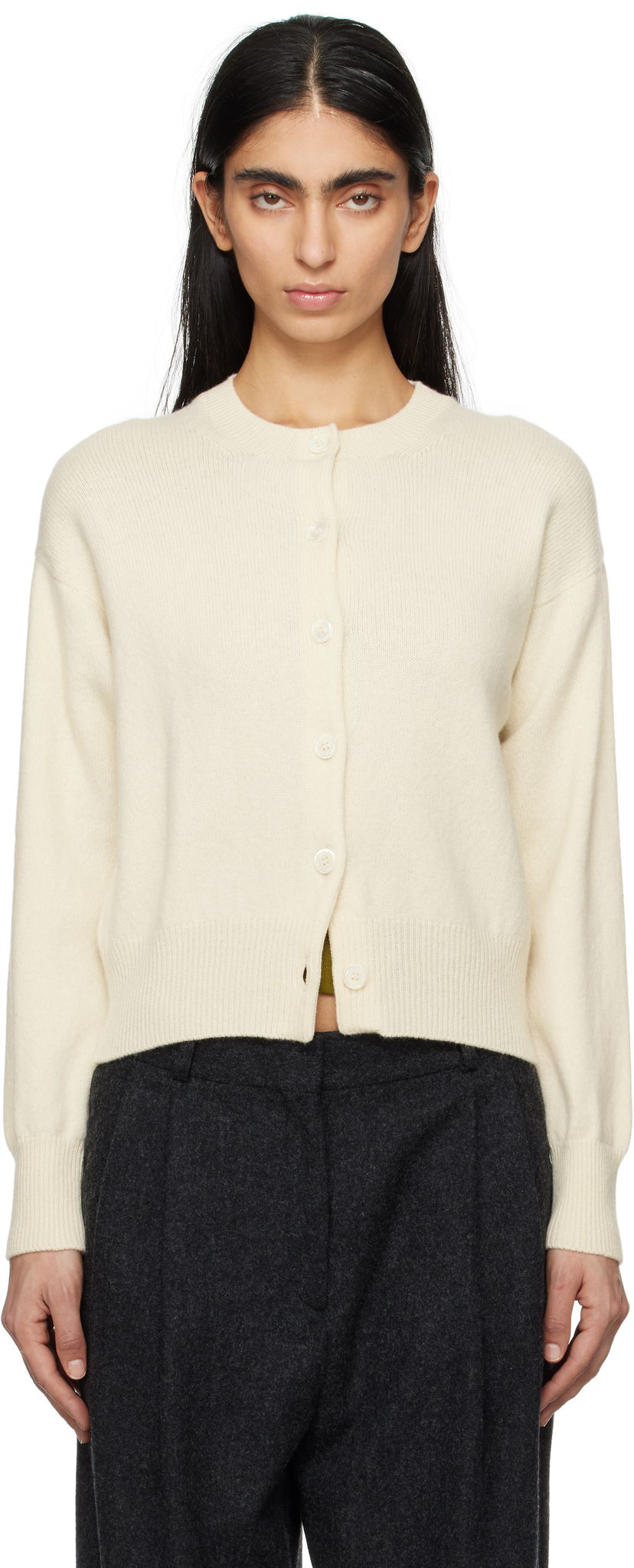 Džemper &Daughter &Daughter Ada Crewneck Cardigan Bijela | HKN03905