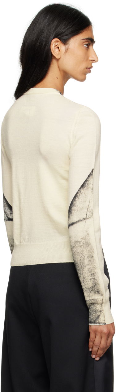 Džemper Maison Margiela MM6 Maison Margiela Folded Printed Cardigan Bež | S52HP0031 M13129, 2