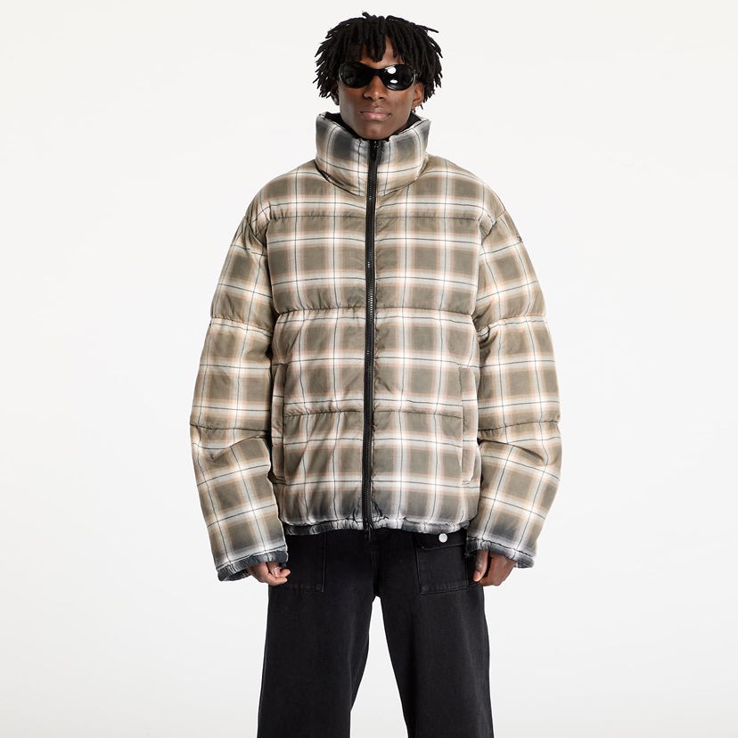 Pernata jakna Diesel Diesel W-Ravell Check Puffer Jacket Bež | A14514_0PITJ Black/ Violet