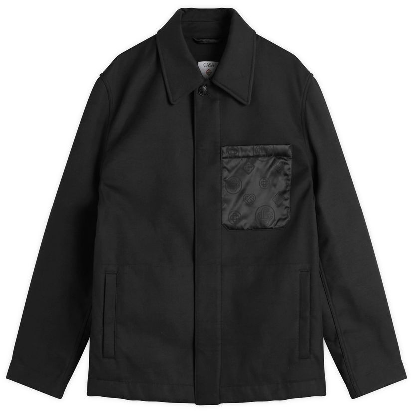 Jakna Casablanca Bonded Techno Wool Workwear Jacket Crna | M-AW25-OT-215-01