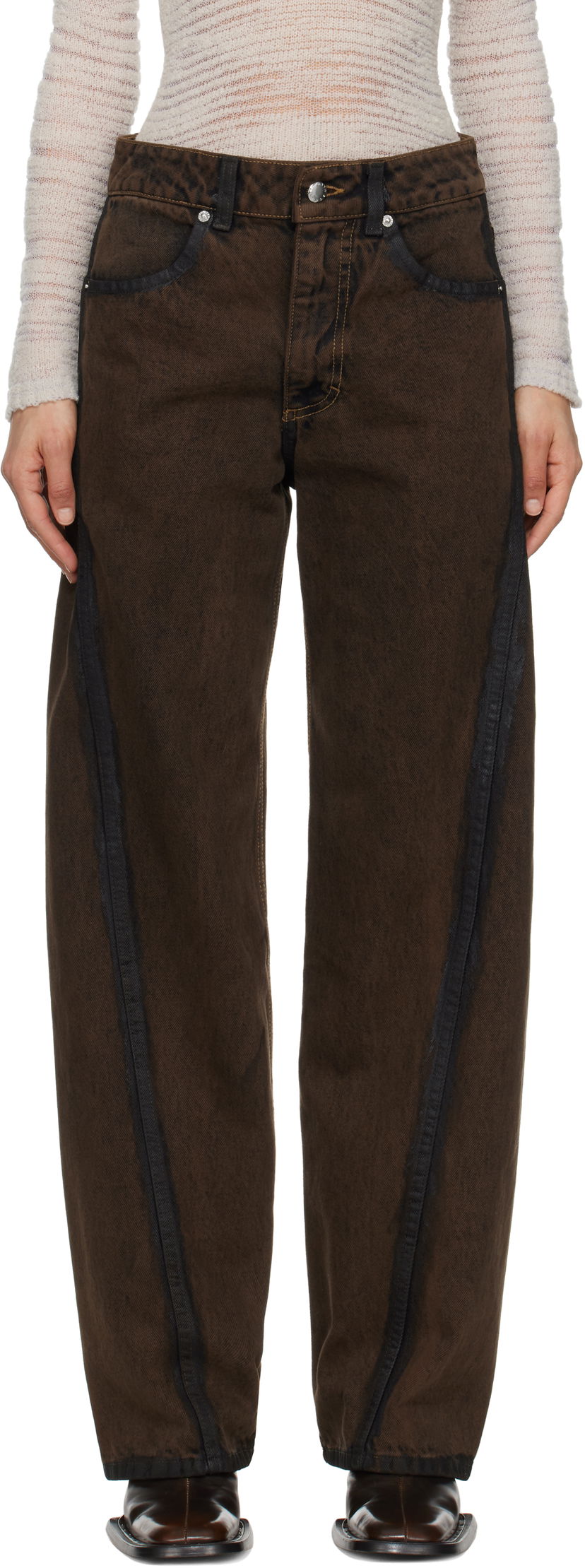 Jeans Eckhaus Latta Eckhaus Latta Bend Jeans Smeđa | 1225-EL-PS25-O -