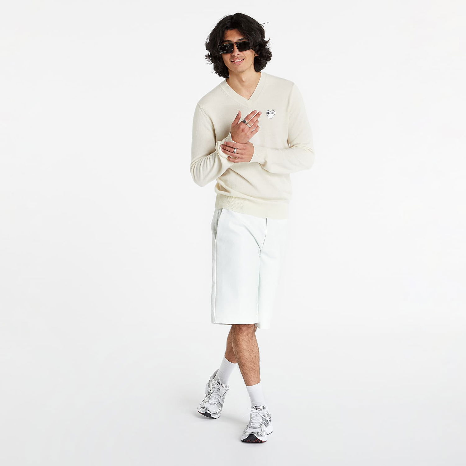 Džemper Comme des Garçons PLAY White Heart Pullover Bež | P1N064, 0