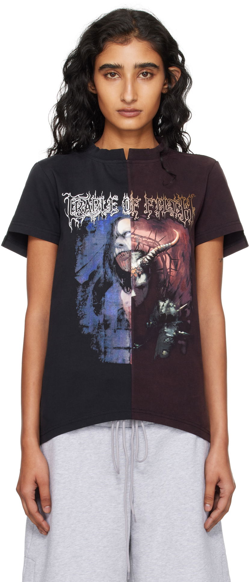 Majica kratkih rukava VETEMENTS VETEMENTS Cradle of Filth Cut-Up Fitted T-Shirt Crna | WCF76TR930BR