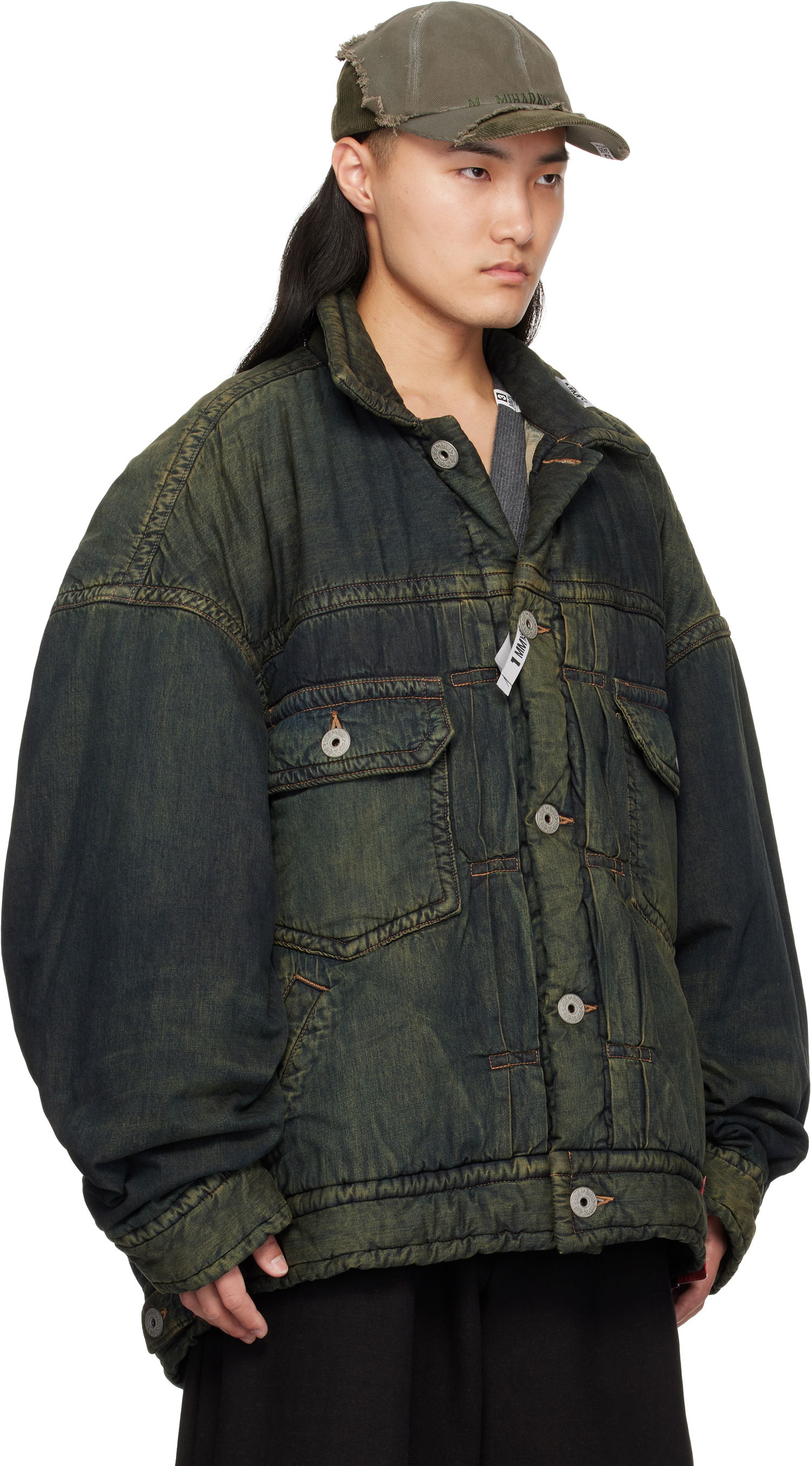 Pernata jakna Maison MIHARA YASUHIRO Maison MIHARA YASUHIRO Huge Puffer Denim Jacket Zelena | A13BL023, 1