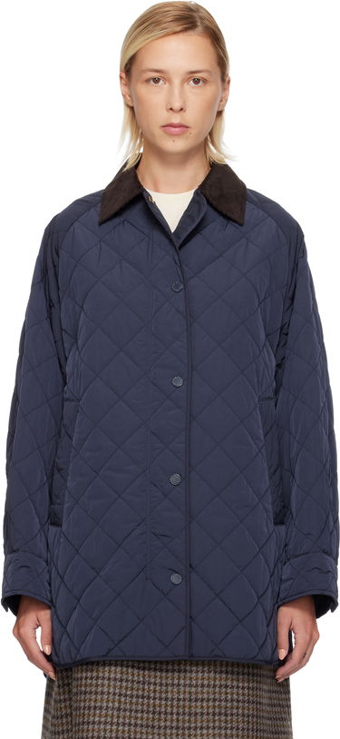 Jakna Max Mara Pepato Quilted Jacket with Corduroy Collar Tamnoplava | 2525496102600, 0