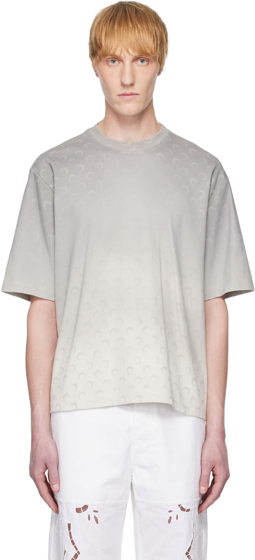 Majica kratkih rukava Marine Serre Marine Serre Moon Faded Loose Fit T-Shirt Siva | UTT001A CJER0070