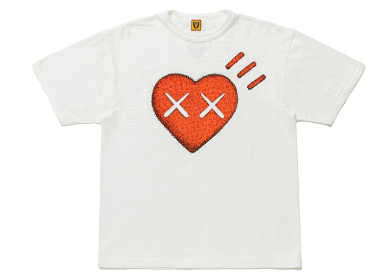 Majica kratkih rukava KAWS KAWS x Human Made Heart T-Shirt Bijela | XX22TE008