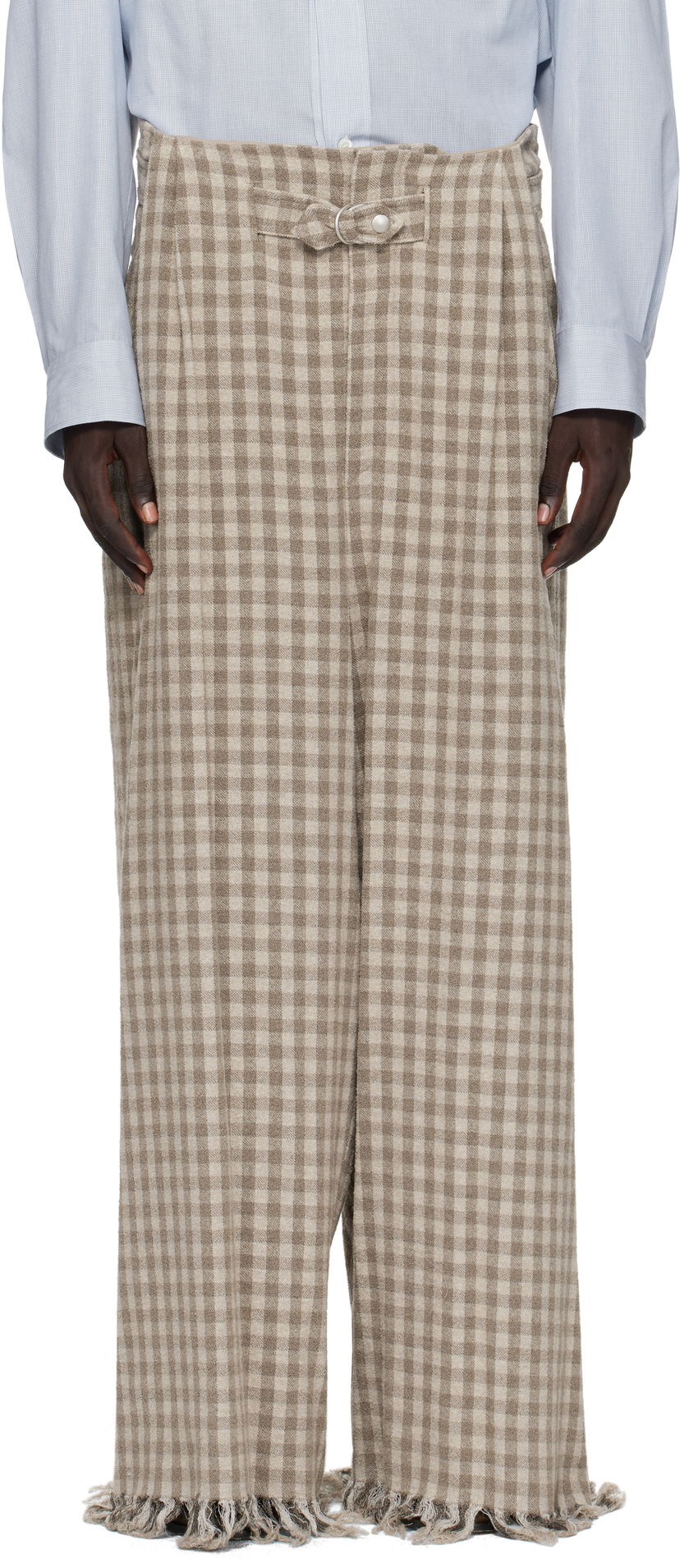 Hlače HED MAYNER Hed Mayner Check Trousers Bež | HMMB30041A-HB201