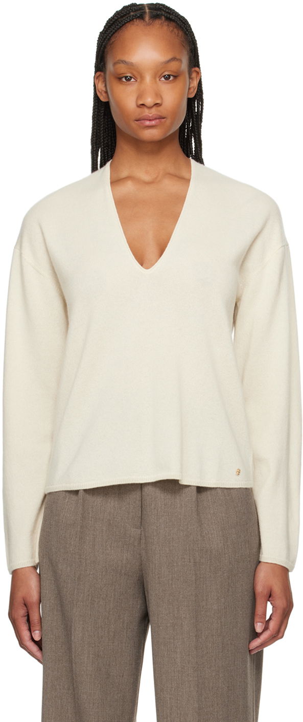 Džemper Anine Bing ANINE BING Athena V-Neck Sweater Bež | A-09-0332-120