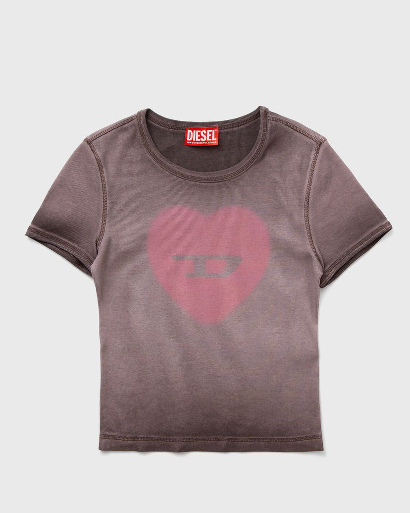 Crop top Diesel Diesel Heart Graphic Crop T-Shirt Smeđa | A12836-0SQAD-7FG