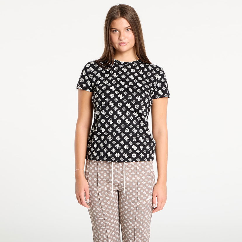 Majica kratkih rukava GUESS GUESS Gloria Peony Short Sleeve T-Shirt Crna | V5YI04I3Z14-PJ1Q