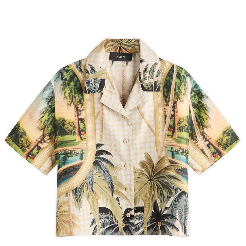 Košulja AMIRI AMIRI Women's Paradise Print Cropped Shirt, Size Large Višebojno | AWSTCA1038-900